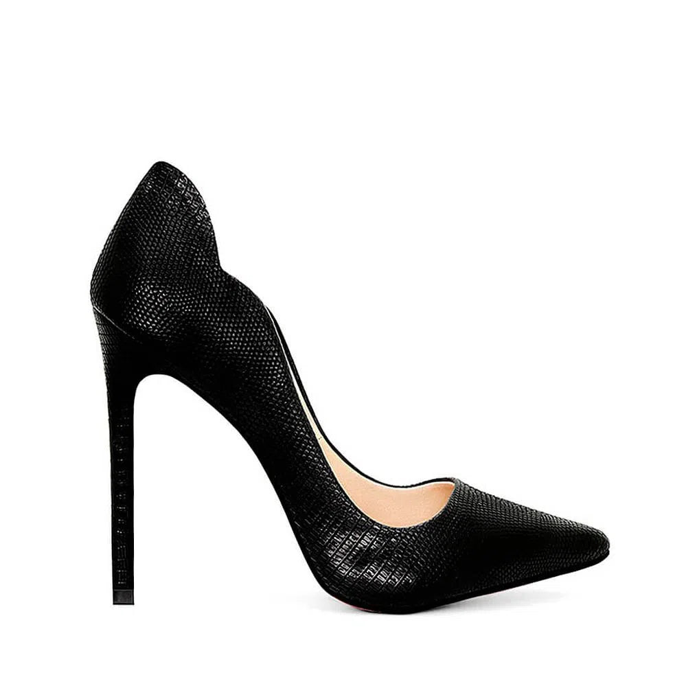 SCARPIN MIA METALLIC BLACK SNAKE