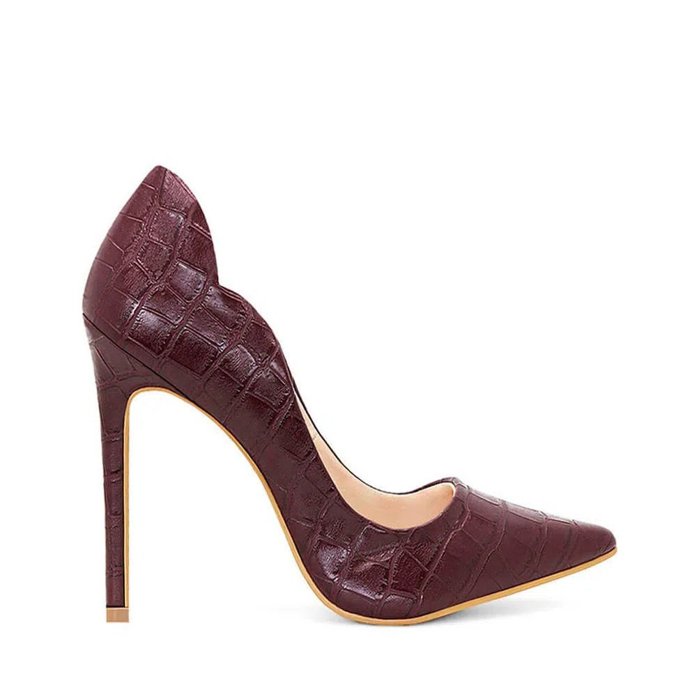 SCARPIN MIA CROCO WINE