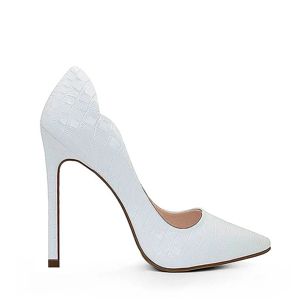 SCARPIN MIA CROCO WHITE