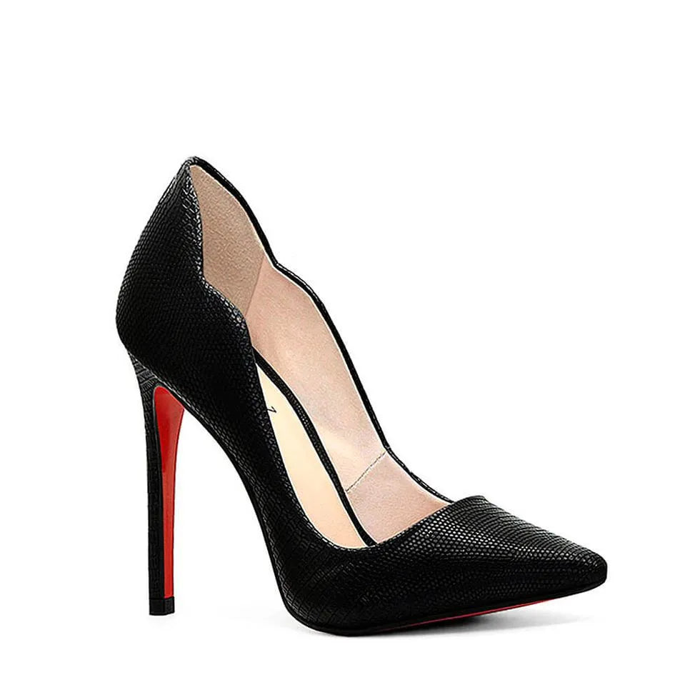 SCARPIN MIA METALLIC BLACK SNAKE