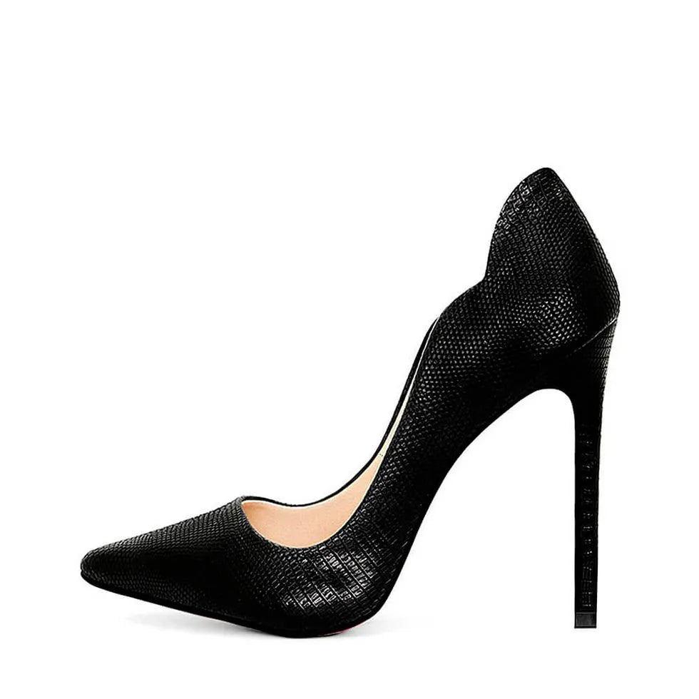 SCARPIN MIA METALLIC BLACK SNAKE