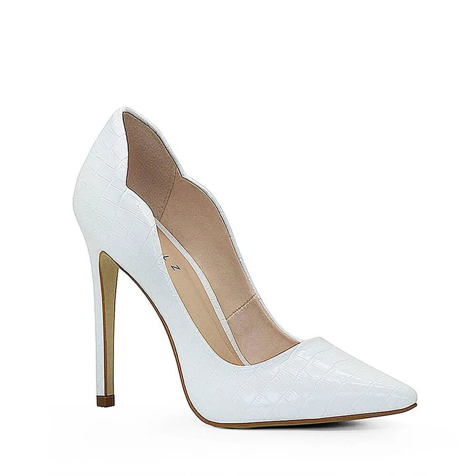 SCARPIN MIA CROCO WHITE