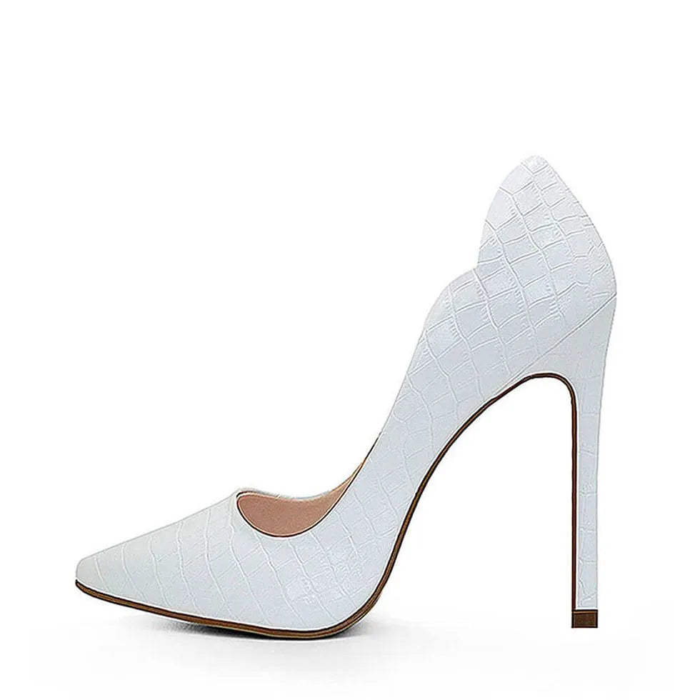 SCARPIN MIA CROCO WHITE