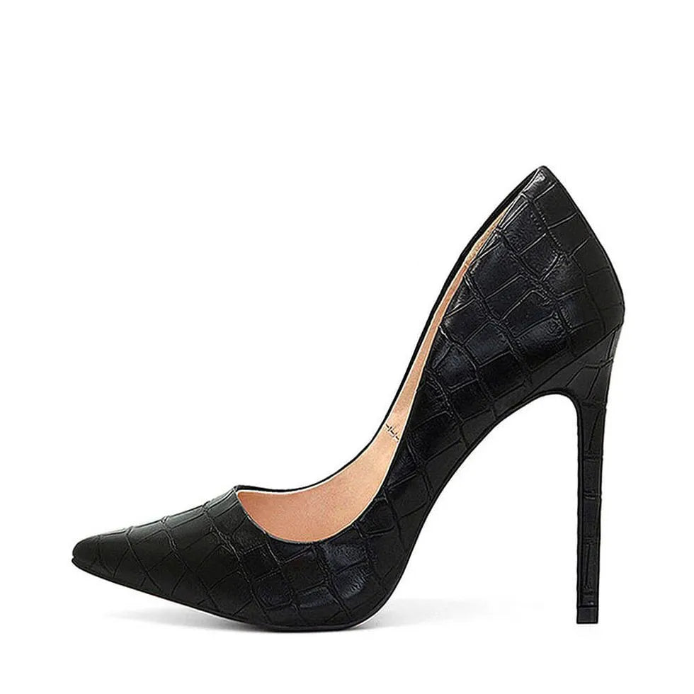 SCARPIN OLIVI CROCO BLACK